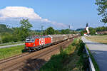 1293 054 ÖBB mit einem gemischten Güterzug bei Hausbach Richtung Regensburg, 21.07.2020