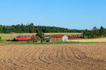 185 013 und 152 185 (abgebügelt) DB Cargo mit einem gemischten Güterzug bei Batzhausen Richtung Nürnberg, 20.08.2020