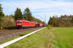 187 149 DB Cargo und 187 161 DB Cargo mit einem gemischten Güterzug bei Bamberg Richtung Saalfeld (Saale), 24.04.2021