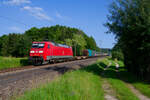 152 126 DB Cargo mit einem gemischten Güterzug bei Postbauer-Heng Richtung Nürnberg, 12.07.2021