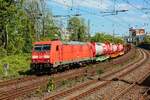 DB 185 246-6 mit Güterzug in Wuppertal, April 2025.