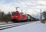 Am 04.01.26 rollte 152 050 mit einem gemischten Güterzug durch Greppin Richtung Dessau.