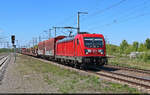 187 210-0 bef�rdert ihren Gemischtwarenladen durch den Bahnhof Angersdorf Richtung Halle Rosengarten.
Das Foto ist am Bahnsteigende entstanden.

🧰 DB Cargo
🕓 13.5.2025 | 12:37 Uhr