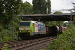 152 005-5  Claas  mit einem gemischten Gterzug in Hannover Limmer am 30.07.2010