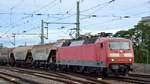 Bahnlogistik24 GmbH, Dresden mit  120 205-0  (NVR-Nummer: 91 80 6 120 205-0 D-BLC) und Getreidezug am 01.10.19 Vorbeifahrt Dresden Hbf.