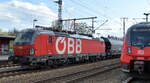 ÖBB-Produktion GmbH, Wien [A] mit  1293 181  [NVR-Nummer: 91 81 1293 181-4 A-ÖBB] und Getreidezug am 27.04.22 Durchfahrt Bf.