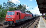 Bahnlogistik24 GmbH, Dresden mit der  120 201-9  (NVR:  91 80 6120 201-9 D-BLC ) fuhr nach längerer Pause im Gbf.