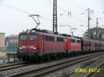 140 808-7 und 140 866-5 mit Schttgutwagen. Witten Hbf. 27.10.2007.