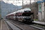 Der Premium-Zug der Ruhr-Sieg-Strecke ist der  AUDI-EXPRESS  aus den Ingolstdter Werken nach Emden.