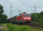 EG 31 111 ist mit einem Schiebewandwagenzug am 10.07.2012 bei Halstenbek