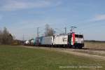185 664-0 (Kombiverkehr) und 185 674-9 mit einem Güterzug in Ostermünchen, 27.