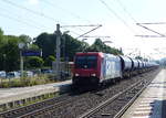 HSL 482 040-3 mit einem Wascosa-Wagenganzzug Richtung Erfurt, am 16.07.2019 in Neudietendorf.