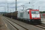 185 598-0 ist mit einem leeren Kokszug am 21.06.2012 in Kaiserslautern