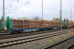 Der Innofreight 35 81 4657 529-7 A-IF Sggmrrs war am 10.04.2026 in Weimar in einem Holztransportzug Richtung Erfurt eingereiht.