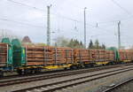 Der Innofreight 35 81 4657 539-6 A-IF Sggmrrs war am 10.04.2026 in Weimar in einem Holztransportzug Richtung Erfurt eingereiht.