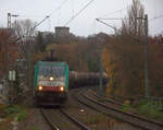 Die Cobra 2832  kommt mit einem Kesselzug aus Antwerpen-Noord(B) nach Köln-Eifeltor(D) fährt durch Aachen-Schanz in Richtung
