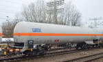 Druckgaskesselwagen vom Einsteller GATX in Deutschland mit niederländischer Registrierung mit der Nr.