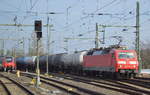120 201-9 (91 80 6120 201-9 D-BLC) eine von den Ex-DB 120ér wohl über Nürnberger Leasing   vermietet an Bahnlogistik24  mit Kesselwagenzug bei der Durchfahrt Dresden Hbf.