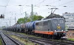 Hectorrail mit 162.008  Damiel  (NVR-Nummer: 91 80 6 151 003-1-D-HCTOR) mit Kesselwagenzug am 29.04.19 Magdeburg-Neustadt.
