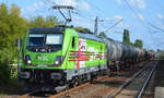 HSL Logistik GmbH mit der akiem Lok  187 505-3  (NVR-Numner: 91 80 6187 505-3 D-AKIEM) und Kesselwagenzug am 21.08.19 Durchfahrt Bahnhof Berlin Hohenschönhausen.