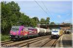 akiem/HSL 186 383  European Logistics  mit Kesselwagenzug Richtung Süden am 13.07.2020 in Hamburg-Harburg