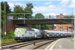 Captrain 193 898 mit Uacs-Ganzzug (Ungarische Zwiebelwagen) beladen mit aluminiumoxid aus Stade am 13.07.2020 in Hamburg-Harburg - Die Lok bespannt den Zug bis nach Decin (CZ) 