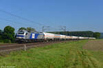 Am 04.09.2021 ist die Vossloh Euro 4002 (BRLL 0004 002) im Maintal bei Retzbach-Zellingen auf dem Weg nach Süden.
