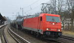 ecco-rail GmbH, Wien [A] mit  185 631-9  [NVR-Nummer: 91 80 6185 631-9 D-ATLU] und Kesselwagenzug am 13.01.22 Berlin Buch.