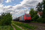 185 340 RHC  Aus dem Rheinland nach Europa  mit einem Kesselwagenzug bei Postbauer-Heng Richtung Regensburg, 06.07.2020