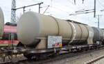 Kesselwagen aus der Schweiz der MITRAG AG mit der Nr. 33 RIV 85 CH-MITRA 7839 046-4 Zans lt. UN-Nr. 33/1170 für das Ladegut Ethanol am 06.04.22 Bf. Golm.