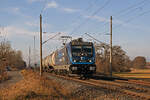 388 020 der CD Cargo führte am 12.12.25 einen Kesselwagenzug durch Wittenberg-Labetz Richtung Falkenberg(E).
