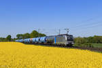 193 182-3 (Railpool) mit einem Kesselzug in Meerbusch B�singhoven, 22. April 2026