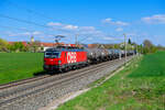 1293 187 �BB mit einem Kesselzug bei Uffenheim Richtung W�rzburg, 28.04.2022