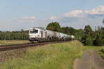 248 090 von  Northrail  mit einem Kesselwagenzug aus Weiden kommend am 18. Juni 2026 bei Oberteich.