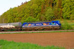 Lokportrait von 193 793 ELL/RTB Cargo  RATH-Gruppe  mit einem Kesselzug bei Dollnstein Richtung Treuchtlingen, 09.05.2022