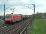 DB 185 063-5 mit Gz Richtung Wiesbaden in Hattenheim; 16.04.2008