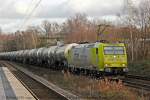 CFL cargo 185 534-5 mit Kesselzug in Gelsenkirchen Buer Nord, Januar 2014.