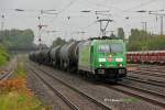 DB 185 389-4  CO2-frei  mit Kesselzug in D�sseldorf Rath, Juli 2014.