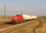 DB 261 064-0 mit dem EK 55167 nach Erfurt Gbf, am 20.02.2015 in Großrudestedt.