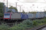 BRLL 185 592-3 mit Xrail 186 268-9 durchfährt Köln-West 5.10.2017