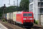 Am 8 Juni 2019 schleppt DBC 185 080 der Ambrogio-KLV durch Köln Süd.