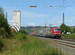 DB 193 357  Das ist grün.  mit einem KLV Richtung Würzburg, am 25.08.2021 in Karlstadt (Main).