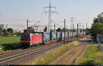 KLV-Zug (LKW WALTER Internationale Transportorganisation AG) mit 193 355-5 (Siemens Vectron) unterwegs in Braschwitz Richtung Köthen.