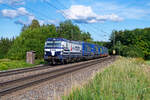 193 811 Railpool/VTG Retrack mit einem LKW-Walter KLV-Zug bei Seubersdorf Richtung Nürnberg, 19.08.2020