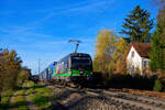193 264 ELL/TXL  Born to Rail  mit einem LKW-Walter KLV-Zug bei Postbauer-Heng Richtung Regensburg, 14.11.2020