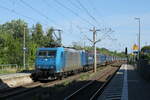 ATLU 185 526-1 mit dem Paneuropa/Terratrans-KLV von Bremen-Grolland nach Verona Quadrante Europa, am 11.07.2023 in Banteln.