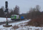  DGS 59870 von Wiesau nach Hof mit ER 20 der SETG ( ER20 -003) mit fast leerem Containerzug.