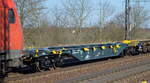 Drehgestell-Containertragwagen vom Einsteller MFD Rail GmbH aus der Schweiz mit der Nr.