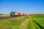 193 248 ELL/SETG mit einem Containerzug bei Gollhofen Richtung Ansbach, 03.09.2021