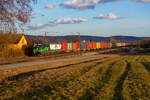 193 753 WLC/ELL mit einem Containerzug bei Pölling Richtung Nürnberg, 19.02.2022